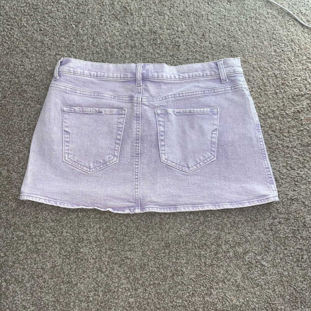 Lavender Denim Mini Skirt -please read